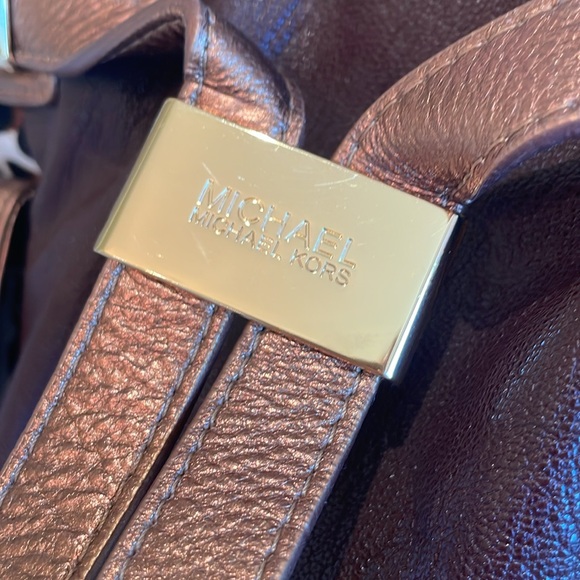 MICHAEL KORS leopard and brown and gold leather bag - Picture 3 of 14